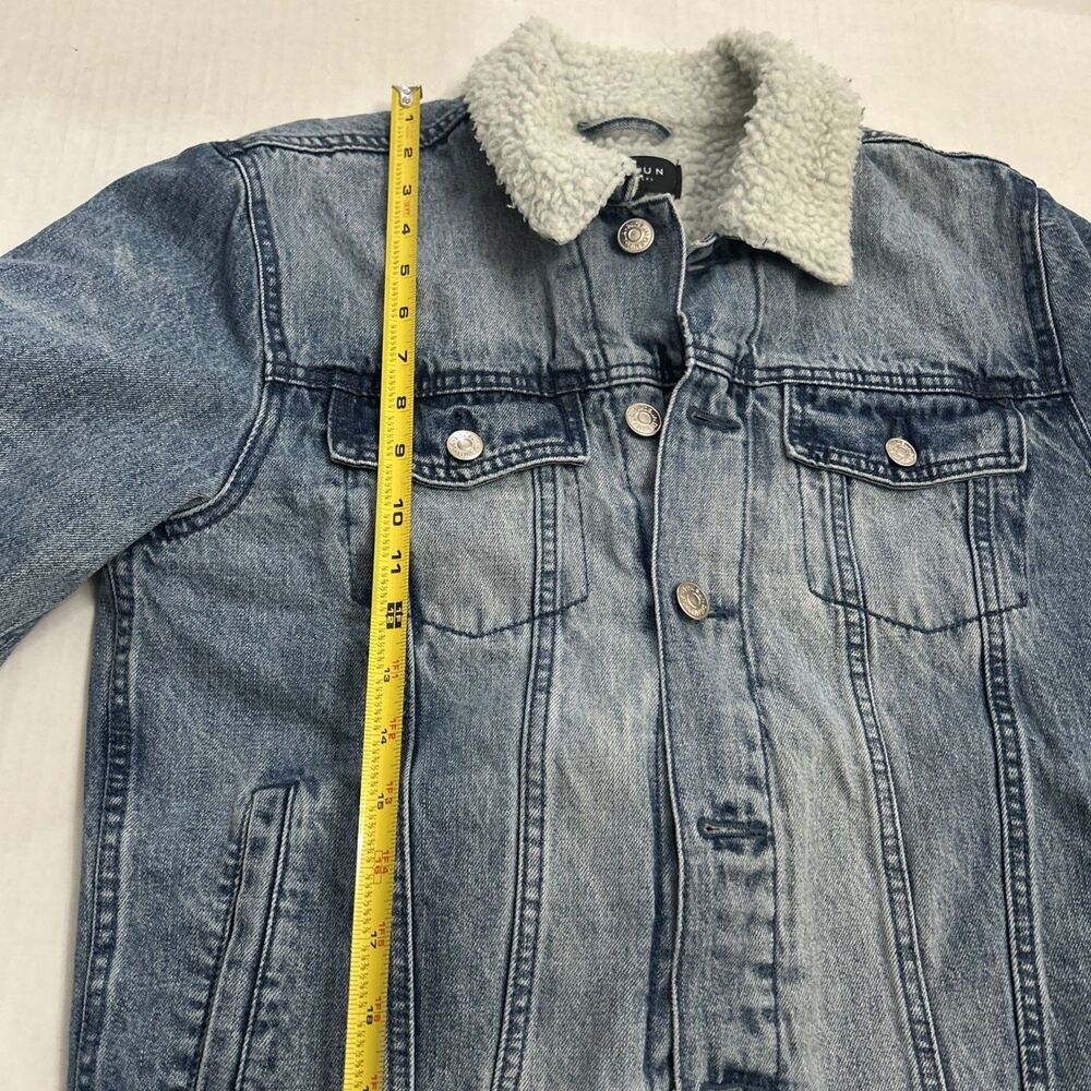 PacSun Sherpa lined Mens Denim Jacket Trucker Style Sz S - Picture 8 of 16